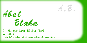 abel blaha business card