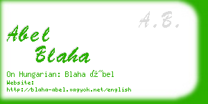abel blaha business card